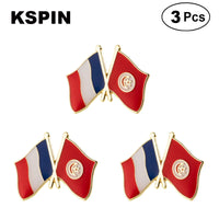 France & Pakistan Flag Lapel Pin Friendship Flag Badge Flag pin 3pcs A Lot