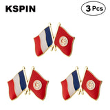 France & Pakistan Flag Lapel Pin Friendship Flag Badge Flag pin 3pcs A Lot