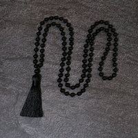 8mm Black Onyx 108 Mala Bead Necklace for Meditation Yoga Prayer Jewelry for Men and Women