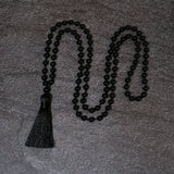 8mm Black Onyx 108 Mala Bead Necklace for Meditation Yoga Prayer Jewelry for Men and Women
