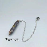 Natural Gem Stone Pendant Crystal Pendulum for Divination Answer Reiki OM Charms Fluorite Amethysts Clear Quartz Pendulos x228