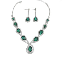 Ladies' Fashion Design Water Drop Series Set Necklace Earrings Jewelry Set Suitable for Wedding, Party, Festival Gifts