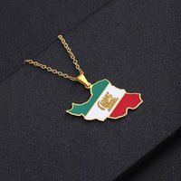 Fashion famous style Iran map pendant necklace Drop oil geometric men's and women's stainless steel neckline pendant collarbone