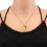 2024 New fashion stainless steel Sicily map and flag necklace for men and women couples ethnic style collarbone chain accessorie