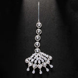 Stonefans Geometric Zircon Water Drop Forehead Chain Jewelry for Women Indian Jewelry Bridal Head Chain Wedding Hair Accessories