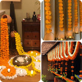 5-50 PCS Marigold Garland Wedding Diwali Decoration Day of the Dead Faux Garlands Wedding Garlands Indian Decor for Prayer Fest