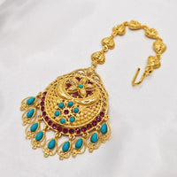 Luxury Head Chain Wedding Jewelry For Women Bohemian Gold Plated Forehead Rhinestone Tassel Indian Bollywood Hair Accessory