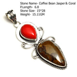 Genuine Labradorite Agate Lapis  Jasper Pendant