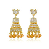Gypsy Jewelry Retro Ethnic Indian Jhumka Crystal Small Bells Beads Drop Tassel Earrings Women Bohemian Statement Jhumki Tribal