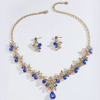 Ladies' Sparkling Flower Set, Necklace, Earrings, Jewelry Set, Suitable for Wedding, Party, Festival Gifts