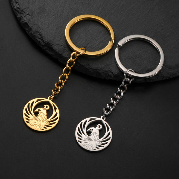 Dreamtimes Phoenix Necklace Rising Legendary Phoenix Pendant Keychain for Women Men Good Luck Pendant Chain Jewelry Gifts