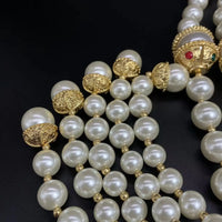 Luxury Vintage Baroque long pearl fringe necklace French delicate elegant colorful rhinestones wedding party jewelry accessories