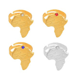 Ancient African Map Ring for Women Girls Silver Color/Gold Color Africa adjustable Maps Ring With Rhinestone #141206
