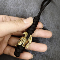 Vintage Hand-knitted Lanyard Keychain Biker helmet Pendant Paracord Rope weave Accessories Bag Hanging Handmade Car Keyring