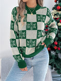 VigoCasey 2025 Winter Casual Christmas Knitted Sweater Women O Neck Print Loose Pullover Autumn Lady Lantern Long Sleeve Jumper