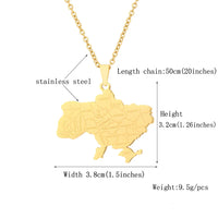 2024 new fashion stainless just Ukraine map with city pendant necklace temperament everything collarbone chain birthday annivers