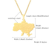 2024 new fashion stainless just Ukraine map with city pendant necklace temperament everything collarbone chain birthday annivers