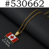 Canada Flag and Map Necklaces For Women Stainless Steel Canadian Maple Leaf Jewelry #530362