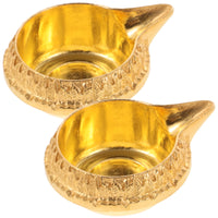 2pcs Lotus Candlestick Decorative Oil Lamp for Home Temple Buddha Worship Diwali Pooja Small Kerosene Light