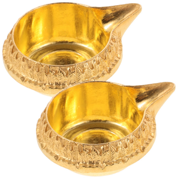 2pcs Lotus Candlestick Decorative Oil Lamp for Home Temple Buddha Worship Diwali Pooja Small Kerosene Light