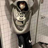 American cute cartoon bear hooded sweater female autumn and winter Christmas atmosphere relaxed lazy soft waxy sweater top.