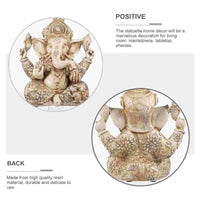 1 pc Elephant God Statue Resin Ganesha Statue Indian Ganesha Sculpture Home Desktop Decoration Hand Crafted Religious Sculpture