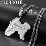 Anniyo Punjab State Pendant Necklace Stainless steel Jewelry for Women Men @303301