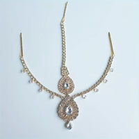 1pcs Boho Luxury Crystal Forehead Hair Chain Head Piece Hairwear Shiny Bride Wedding Hair Accessories Headband Jewelry