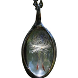 Подвеска На Шею Dandelion Dried Flower Pendant Necklace Charm Natural Dandelion Glass Ball Transparent Wish Glass Vial Jewelry