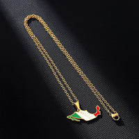 New fashion stainless steel Mexico map and flag necklace men's and women's couples temperament all matching sweater chain access