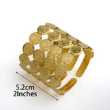 Anniyo Arab Coin Bracelets Gold Color Banglet Africa The Middle East Popular Jewelry Dubai Cuff Bracelet for Women Girls #254806