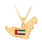 Multiple Countries Map Pendant Necklaces for Woman Man Gold Color IN USA HT ML MU CM PL UAE Africa CZ Map Unisex Jewelry Gift