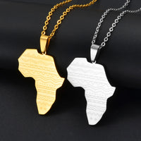 Anniyo Africa Map Pendant Necklaces African Jewelry Hip-Hop Party Wedding Charms Stainless Steel @200821