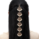 Vintage Hollow Hair Accessories For Women Crystal Stone Simulated Pearl Beads Tassel Head Chain Ethnic Style Women's Accesories