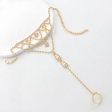 Fashionable Multi-layer Tassel Rhinestone Foot Chain Nightclub Ladies' Jewelry Ankle Accessories
