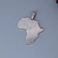 2pcs No Fade Africa Map Charms Stainless Steel Pendant for Jewelry Making Necklace Keychain Rune Eye of Horus Talisman DIY Craft
