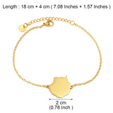 Anniyo 18CM + 4CM Spain Gran Canaria Map Bracelet for Women Stainless Steel Jewelry Bangle @362221