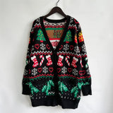 2023 Cross-border Amazon Autumn/winter New Single-breasted V-neck Christmas Theme Knit Sweater Cardigan New Year