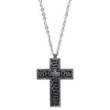 Vintage Cross Pendant Necklace with Secret Compartment Cross Necklace 3D Printed Charm Jewelry Necklace for Women Men