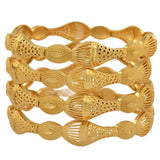Anniyo 4 Pieces/Lot Gold Color Bangle for Women Ethiopian Bracelets Middle East Dubai Wedding Jewelry African  @086506