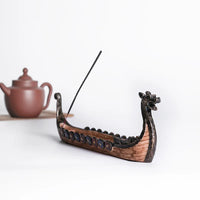 Dragon Boat Incense Stick Holder Burner Hand Carved Censer Ornaments Retro Incense Burners Traditional Design Home Decoration
