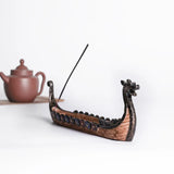 Dragon Boat Incense Stick Holder Burner Hand Carved Censer Ornaments Retro Incense Burners Traditional Design Home Decoration
