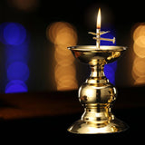Ghee Lamp Holder Golden Cup Tibetan Oil Lamp Holder Flower Shape Tea Light Candle Holder Stand for Party Wedding Decoration