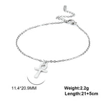 Lucktune Egypt Ankh Cross Anklets Key of Life Anklet Bracelet Stainless Steel Sandals Foot Chain Beach Jewelry for Women Gift
