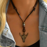 New Punk Boxing Gloves Leather Necklace with Adjustable Length Fashionable Pendant Men's Necklace Festival Accessories