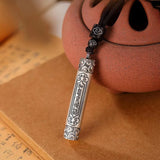 Ethnic Style Magic Wand Pendant For Men Jewelry Retro Auspicious Clouds Scripture Tube Necklace Male Choker Accessories