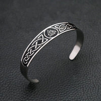Fashion Creative Vikings Valknut Bracelets For Men Women 316L Stainless Steel Nordic Celtics Knot Open Bangle Jewelry Wholesale