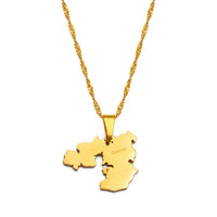 Anniyo Ethiopian Oromia Map Pendant Necklaces for Women Girl Ethiopia Jewelry #239221