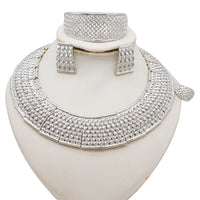 GDJWRI Indian Dubai Fashion Irregular Necklace And Earrings Sets For Women Ethiopian Bridal 24k Gold Color Jewelry Set Wedding