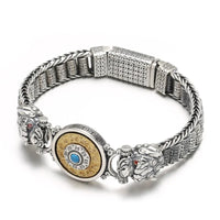 New Silver Color China-Chic Bracelet Bagua Pixiu Om Mani Padme Hum Retro and Old Fashionable Fashion Hegemonic Jewelry